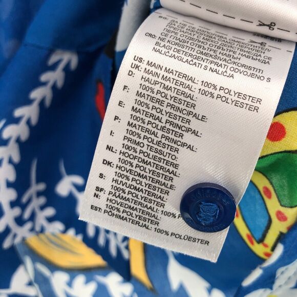Adidas Pharrell Williams Doodle Shirt Mens M Button Up Floral Blue Camp RARE - Picture 7 of 8